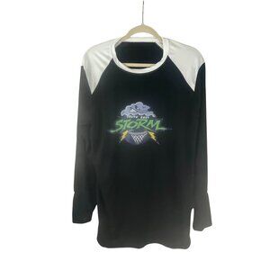 South East Storm Long-Sleeve Basketball Shirt L Black & White Graphic Casual
